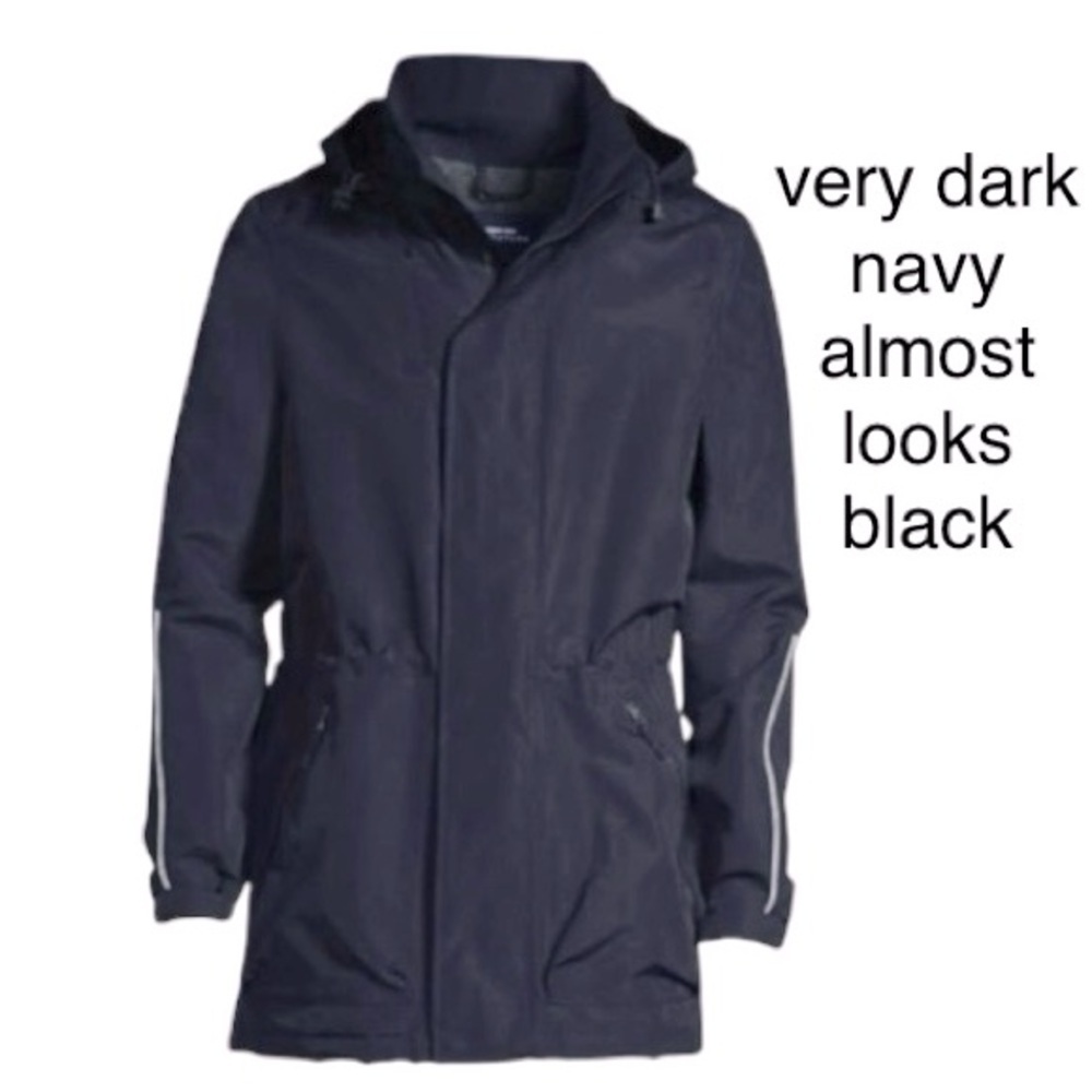 LANDSEND Mens Big 3XL Fleece Lined Outrigger Rain Parka